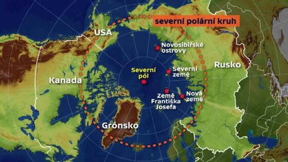 Arktida a sousední státy (zdroj ČT24.CZ)