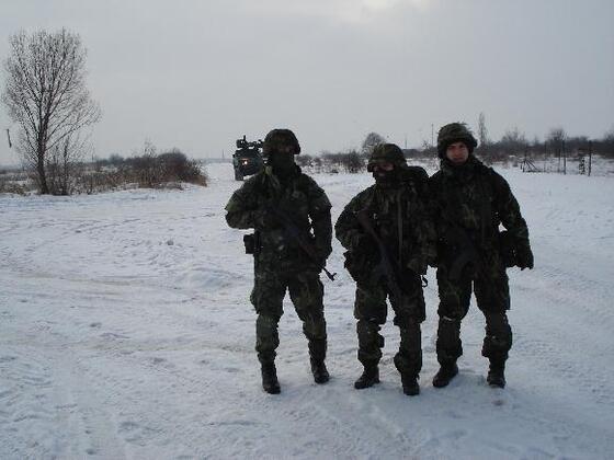 Z výcviku čety AZ 41. mpr., únor 2010,VVP Hradiště-Doupov