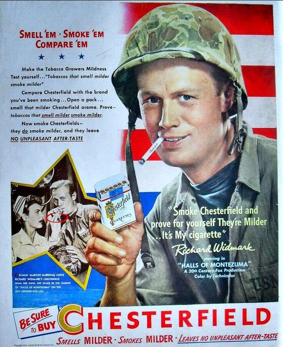 army smoking chesterfield