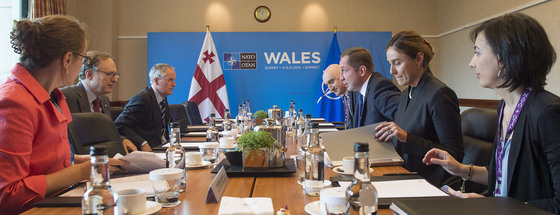 Foto: Bilaterární jednání mezi zástupci NATO a Gruzie během Summitu NATO ve Walesu (zdroj: NATO.INT) 
