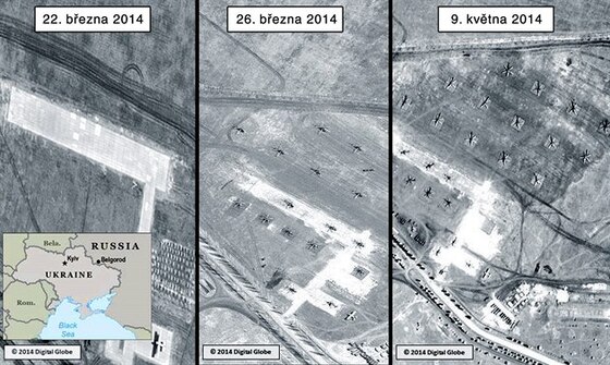 Foto: Satelitní snímky ruské armády na hranicích Ukrajiny (zdroj: IDNES.CZ)