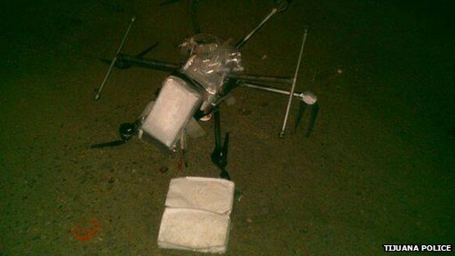 spadlý pašerácký dron