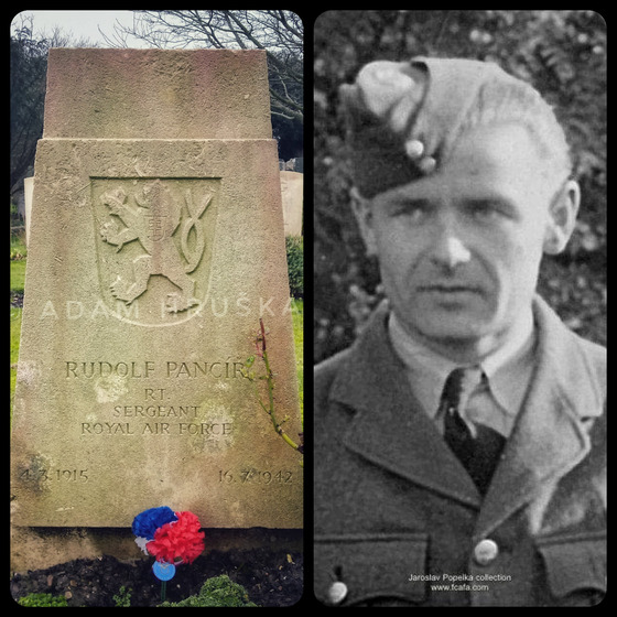 RAF-12.července 1942 se posádka vracela z operačního letu nad Biskajský záliv. Letoun Welington KX-F, Z1155 se zřítil do moře a celá posádka utonula. Těla M. Cíglera, F. Novotného, V. Orlíka a R. Pancíře