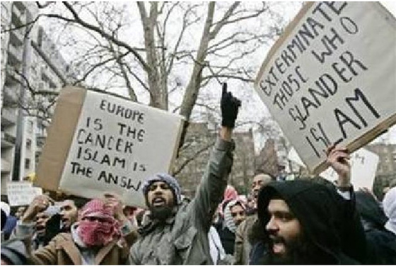 Foto: Jak to cítí muslimové - Evropa je rakovina - islám je léčba (zdroj: SUPPORTISRAEL.US) 